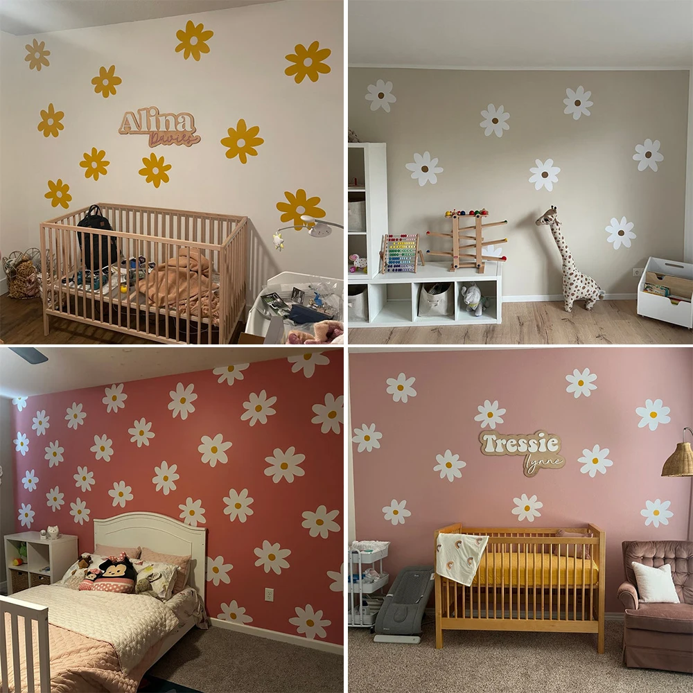 Grands autocollants muraux de style Boho Détruire AndrFlowers, décalcomanies murales décoratives pour la maison, chambre d\'enfant, salon, art mural