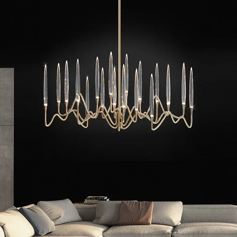 

Modern Luxury LED Crystal Chandelier Tree Branch Candle Ceiling Hanging Lights Wedding Pendant Lamp For Dining Bedroom Decor