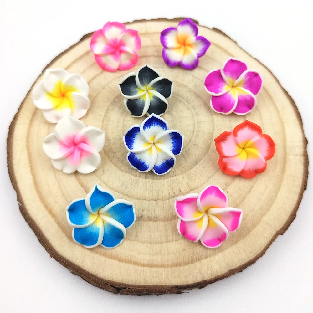 

2/6PCS Of 20MM Clay Flower Beads Egg Flower Polymer Hawaiian Jewelry DIY Jewelry Making Necklace Earrings Hair Clips And