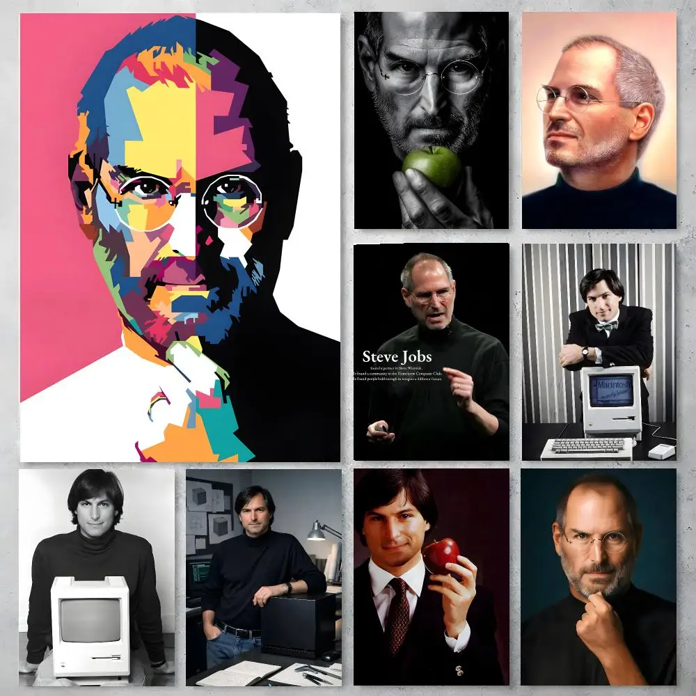 Public Figure Steve Jobs Poster Poster Stickers Painting Mural HD Wall Decals for Bedroom Living Room Home Self-Adhesive
