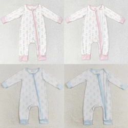 Wholesale Newborn Coverall Bodysuit Long Sleeves Ghost Jumpsuit Baby Boy Girl Toddler Halloween Romper Kids Blue Pink Clothing