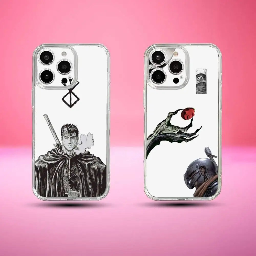 

JAPAN ANIME B-Berserk G-Guts Phone Case For iPhone17,16,15,14,13,12,11 Plus,Pro Max,Soft Silicone Transparent Cover