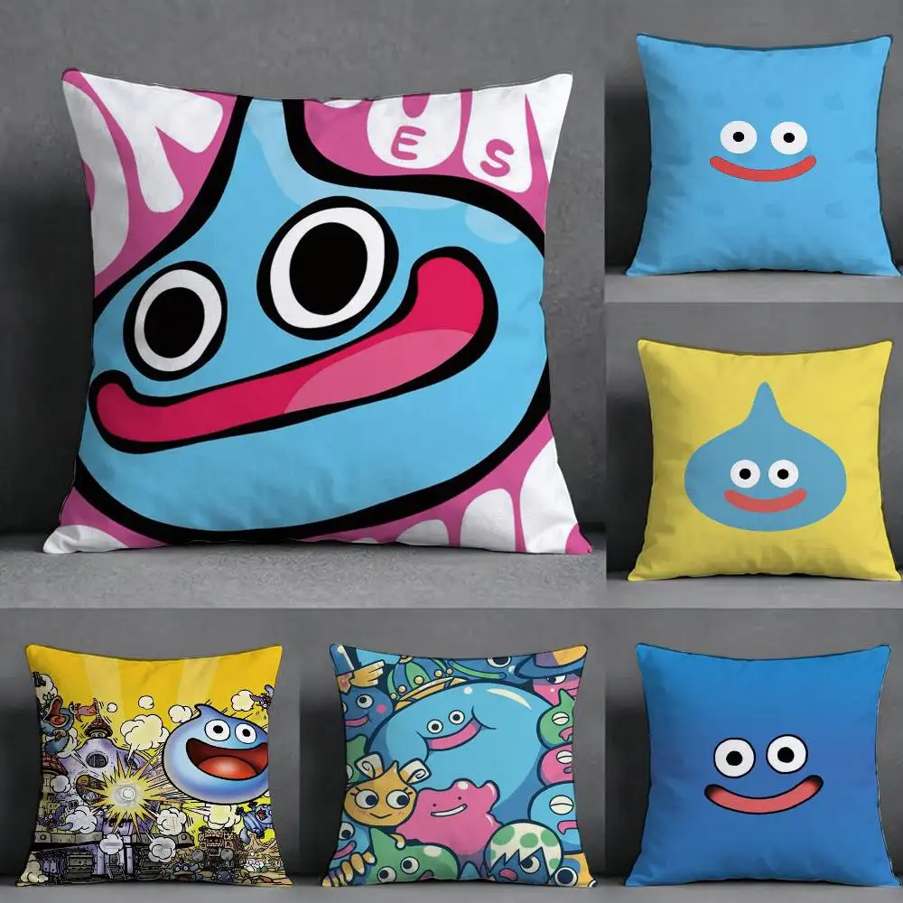 D-Dragon Q-Quest Slime Square Double-Sided printed Pillow Case Bedroom Bedside Pillow Sofa Cushion Cover
