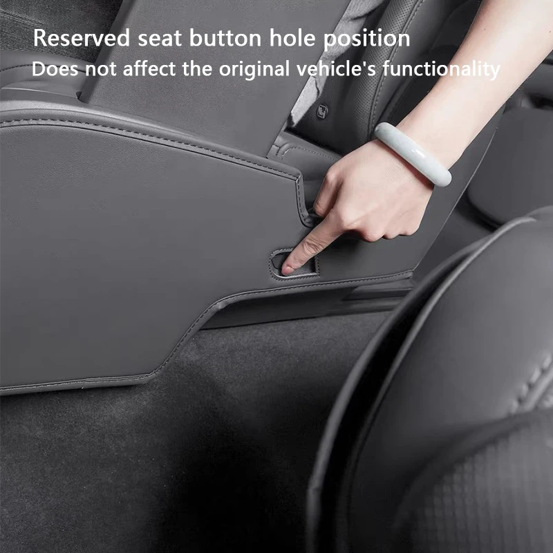 Für Tesla Model YL 6-Sitzer Zweite Reihe Sitz-Seitenschutz Anti-Kick-Pad Leder-Sitzkantenschutz Kratzfester Überzug Auto-Zubehör – Detail 5