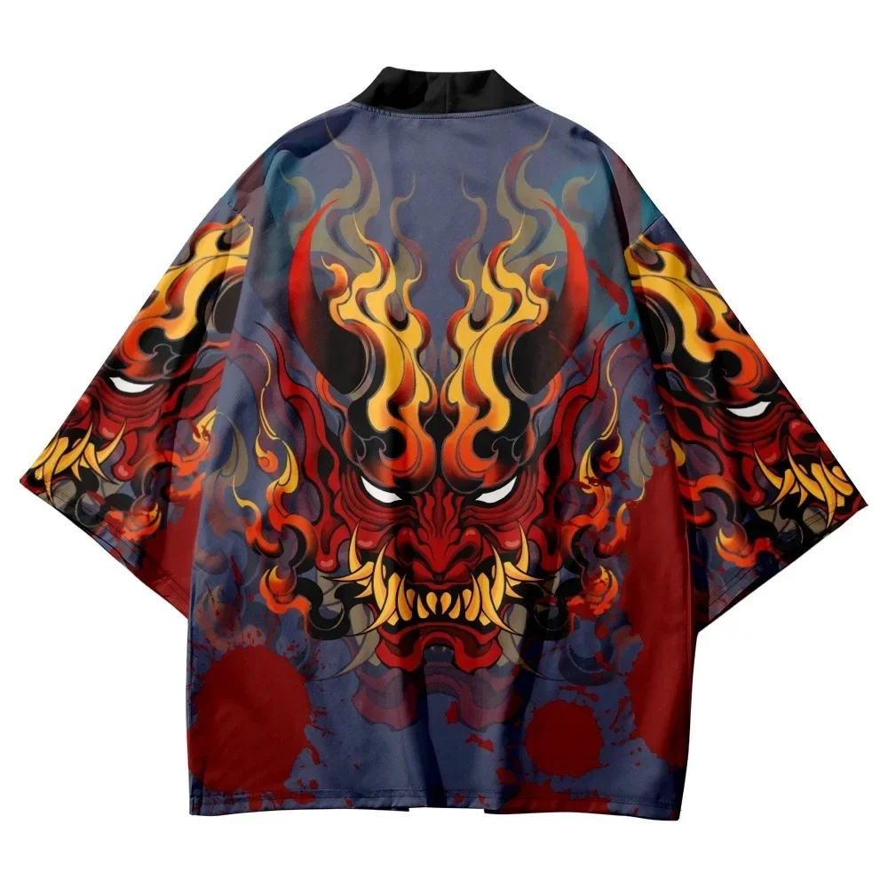 

Japanese Devil Graphic 3D Printed Women’s Kimono 2024 New Japan Classic Unisex Trend Haori Outdoor Street Men's Cardigan