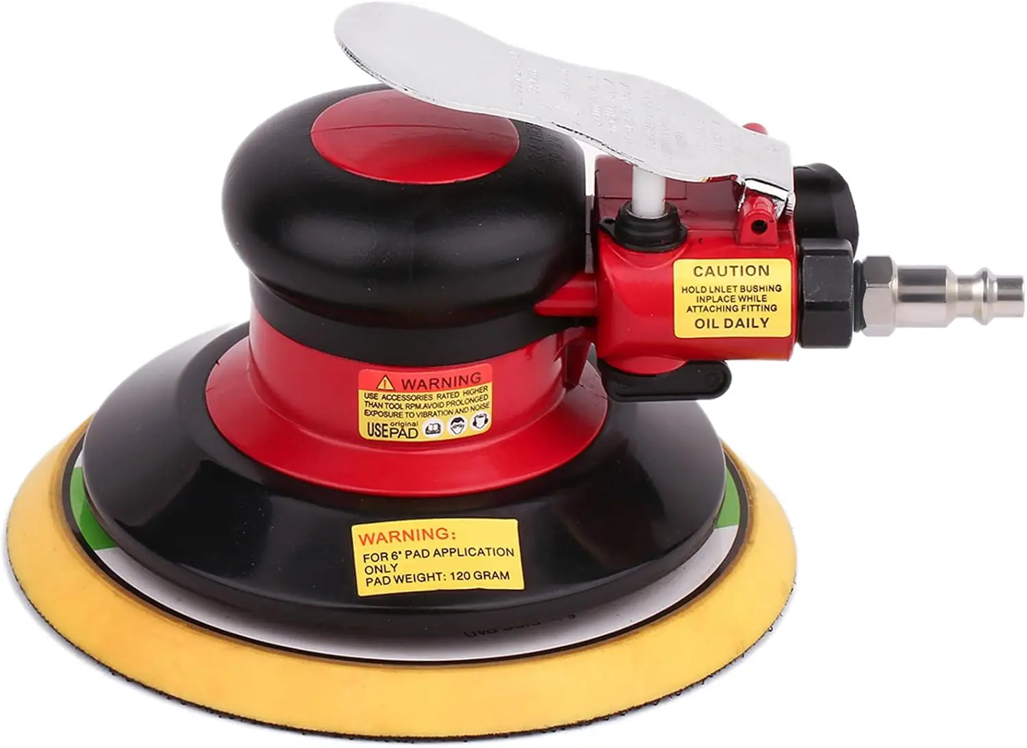 

Professional Air Random Orbital Palm Sander Dual Action Pneumatic Sander Low Vibration Heavy Duty 6 inch