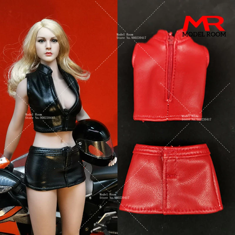 

1/6 Scale Female Locomotive Leather Tops Skirts Set Model Fit 12-inch TBL PH Soldier Action Figure Body Dolls