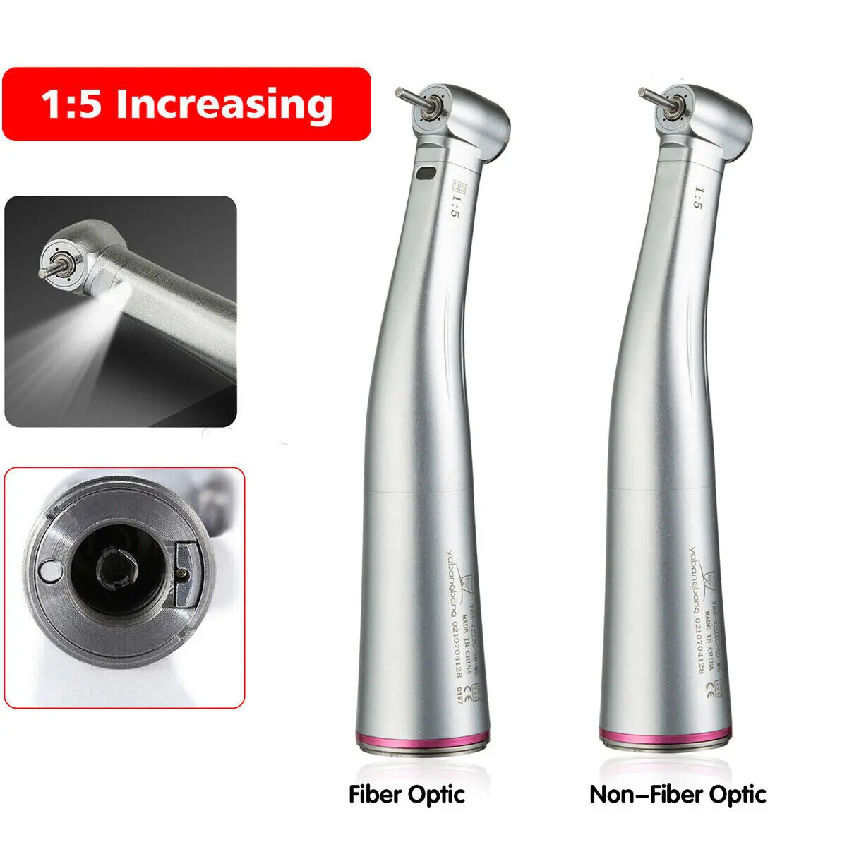 

X95L Dental 1:5 Increasing Fiber Optic LED Contra Angle Handpiece For NSK Ti-Max