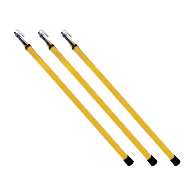 High Voltage Fiberglass Insulated Lockable Telescopic Triangle Hot Stick Rod/Electric High Voltage Triangle Link Stick