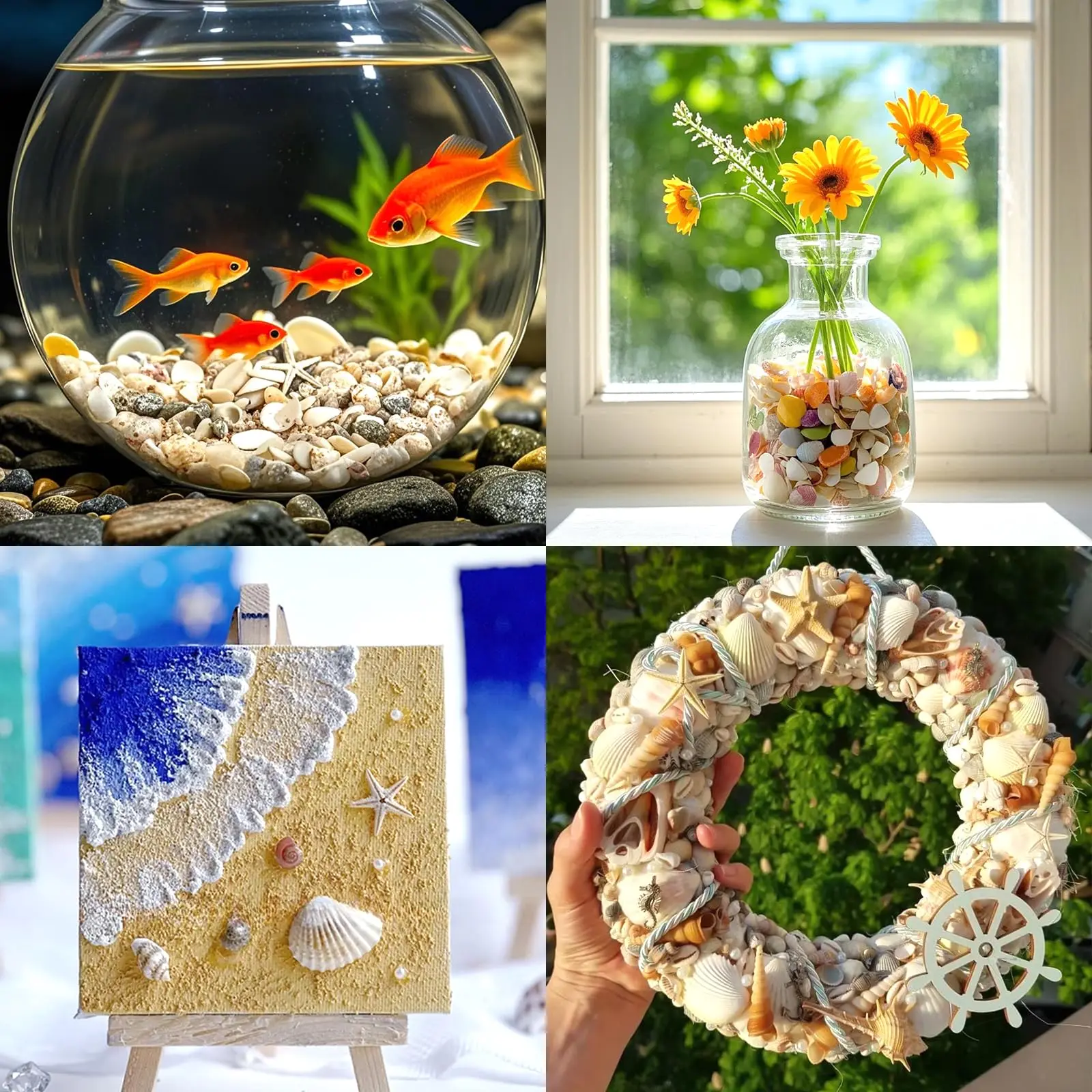 500 Pcs Tiny Sea Shells for Crafting,Mixed Ocean Beach Mini Seashells Bulk for Home Decorations, Fish Tank Vase Filler