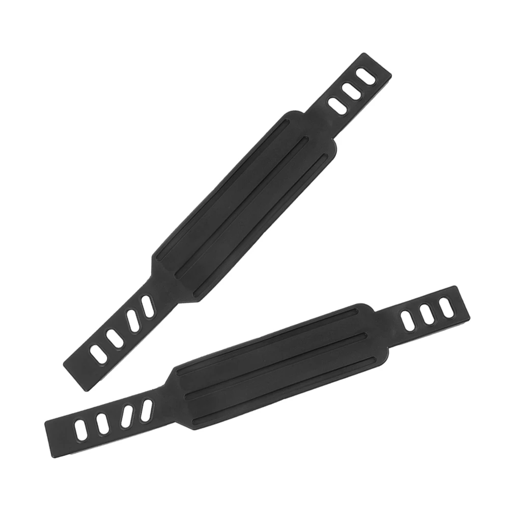 

1 Pair Adjustable Length Foot Straps for Exercise Bike Pedal 14mm Universal Plastic Toe Clips Gym Home Use Black Color