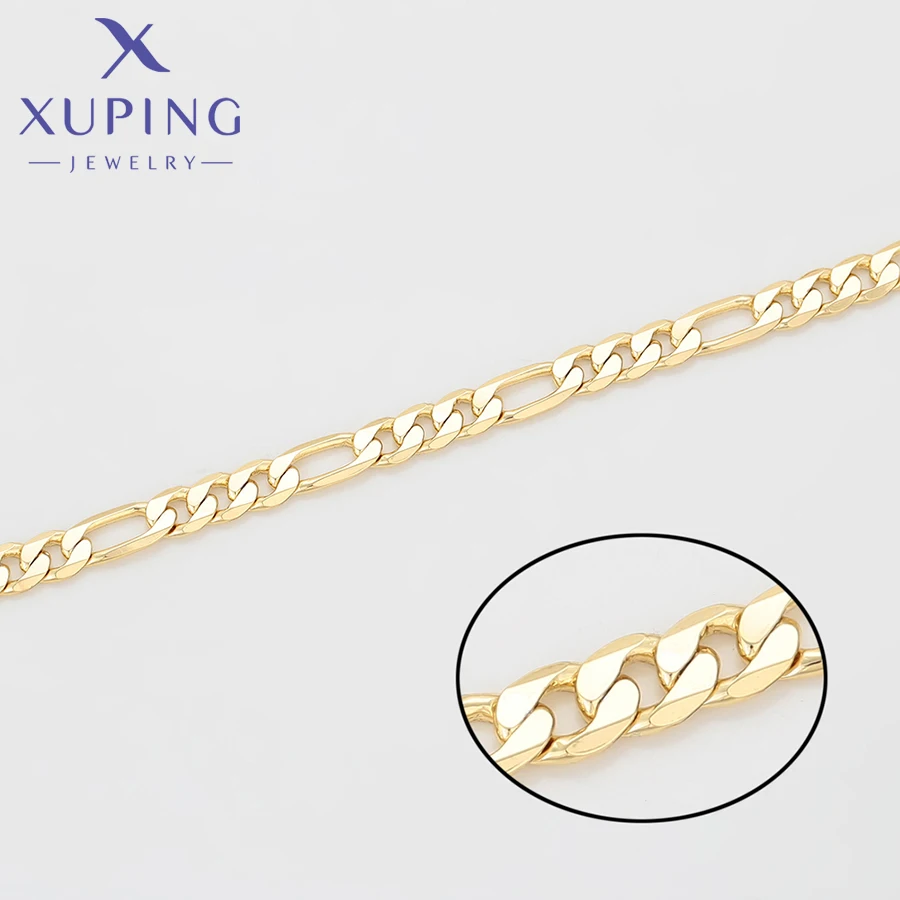 Xuping Jewelry New Arrival 55cm Simple Necklace of Light Gold Color Women Exquisite Gift X001256025