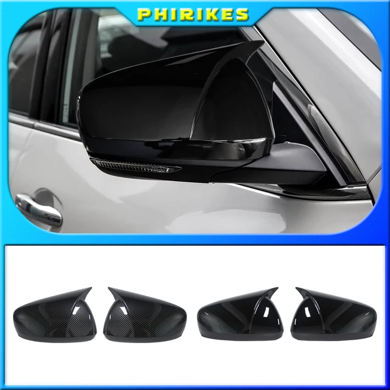 Glossy black Side Mirror Covers For Renault Koleos MK2 HC For Samsung QM6 2017-2023 Car accessories