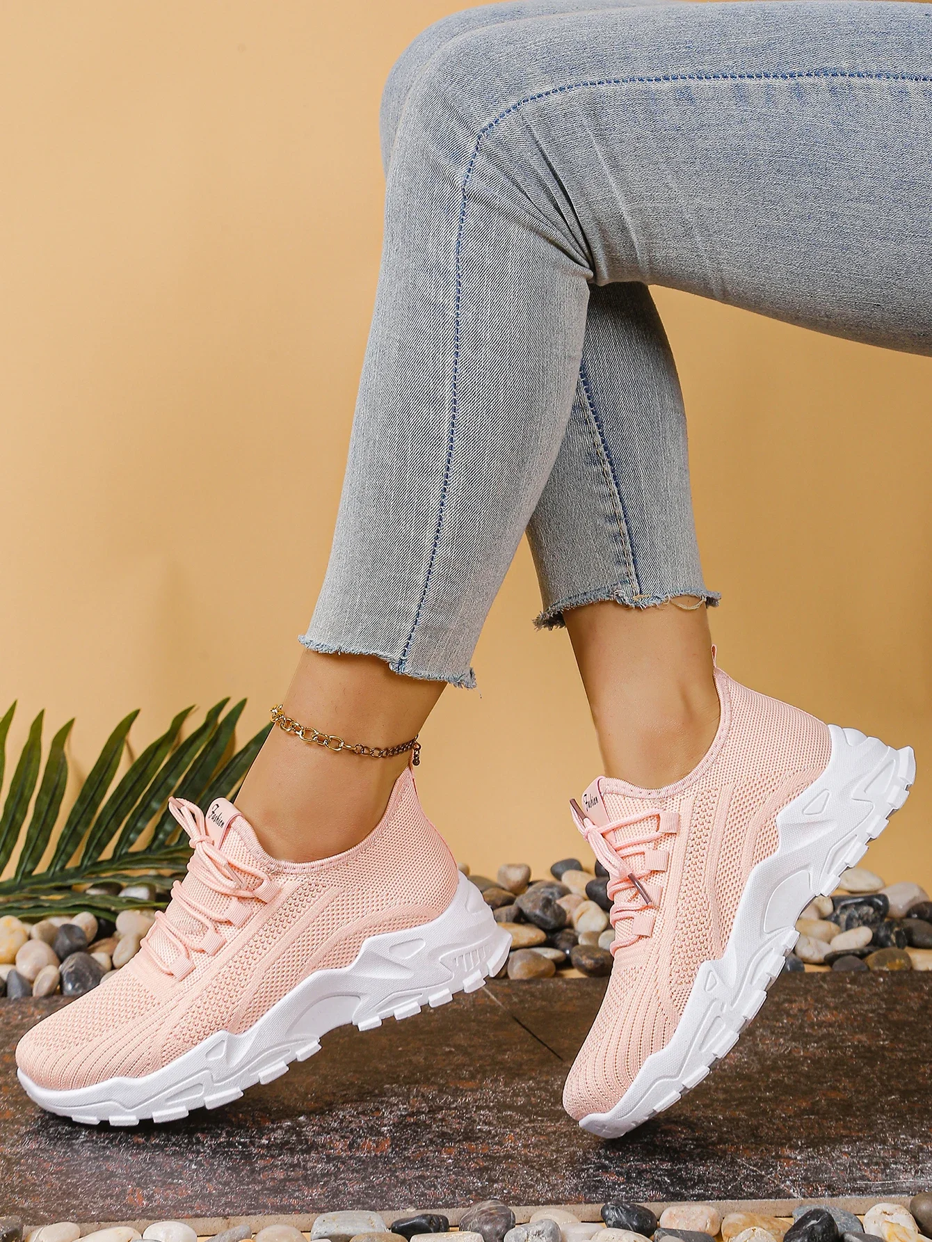 Atmungsaktive Strick-Sneaker, Modische, Bequeme, Rutschfeste Schuhe mit Weicher Sohle für Damen, Outdoor-Wanderschuhe, Kostenloser Versand – Detail 19