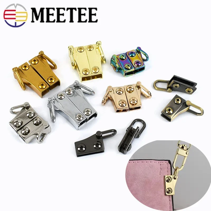 2/5/10Pairs Meetee Handbags Shoulder Metal Sides Hanging Clip Buckles Bag Chain Strap Clasp Hook Hardware Leather Accessories