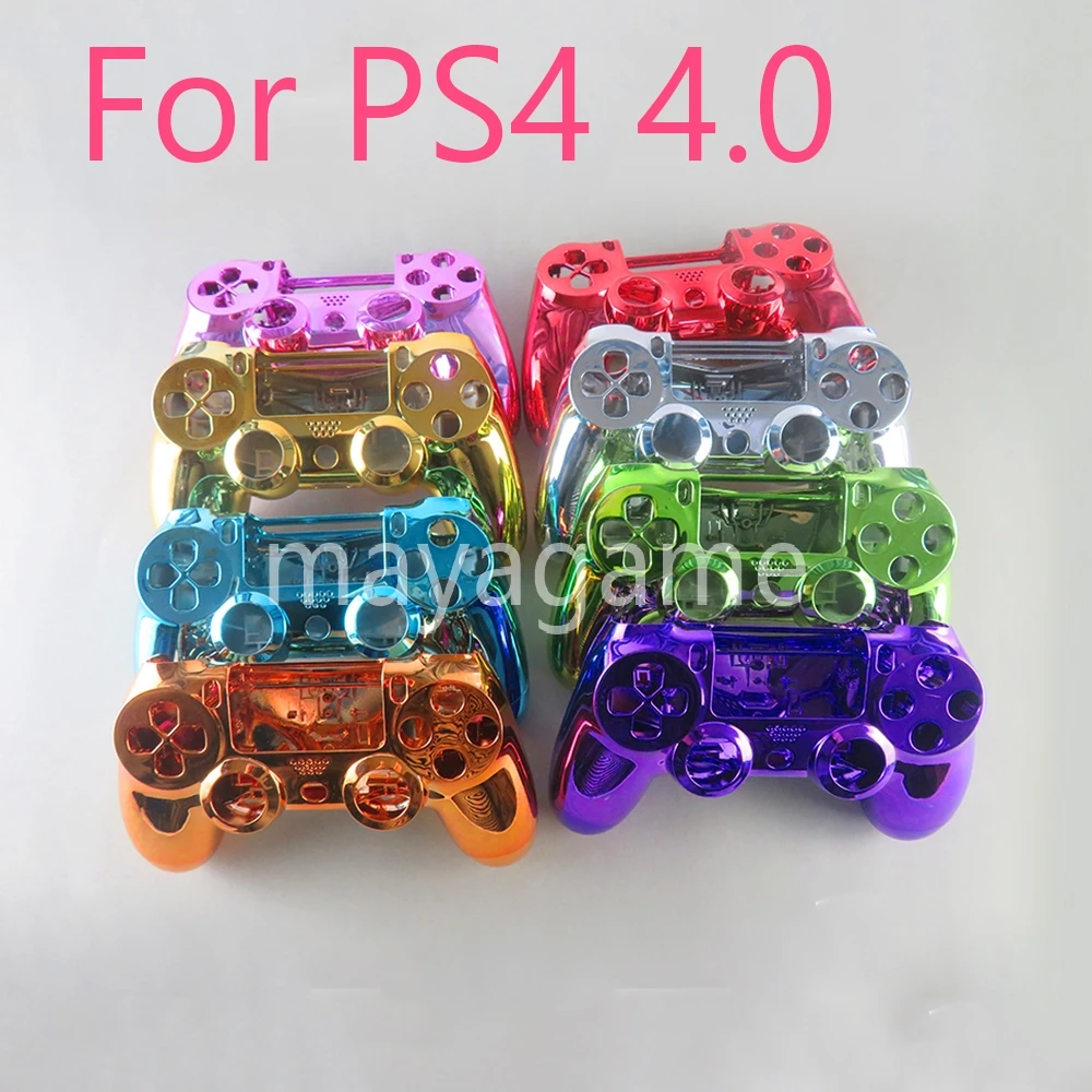 5sets for PS4 Pro  Housing Shell Cover Plating Chrome Case For PlayStation 4 Pro 4.0 Slim Controller JDS040 JDM040