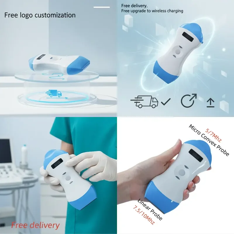 for Medical Hospital Small Wireless Three in One Probe Ultrasonic Handheld Dual Head Wifi Veterinary Ultrasound Probe Scanner