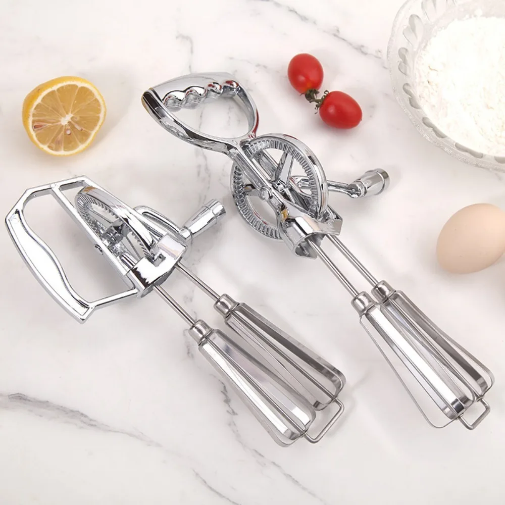 

Stainless Steel Double Heads Egg Beaters Ergonomical Handheld Semi-automatic Egg Mixer Tool Household Kitchen Baking Tools