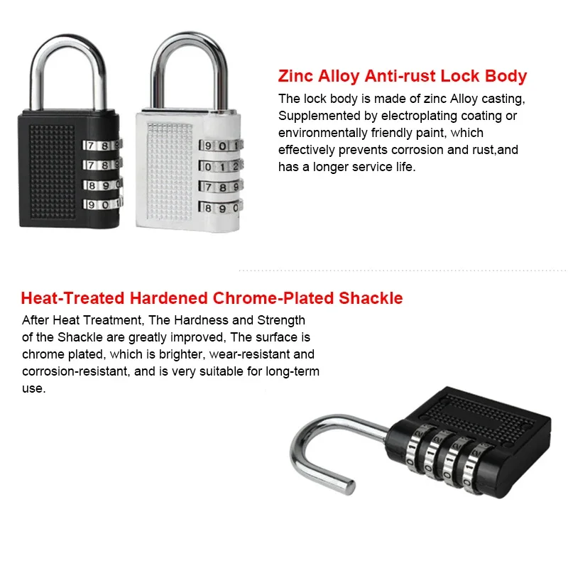 Password Padlock Anti-Theft Code Lock For Small Gym Cabinet Travel Luggage Suitcase