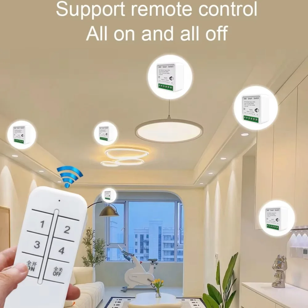 

EWeLink Wi-Fi Smart Switch16A Умный домашний выключатель Беспроводной пульт дистанционного управления Голосовое управление Совместимость с Alexa Google Assistant Двустороннее управление