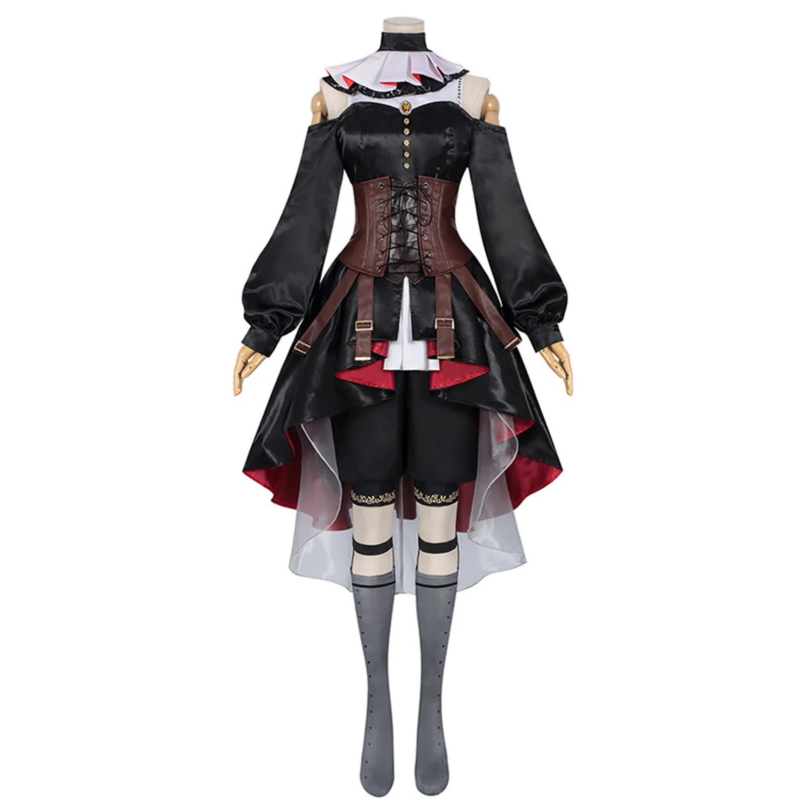 

Misumi Uika Cosplay Costume Gothic Black Red Stage Outfit Halloween Role Play Full Set
