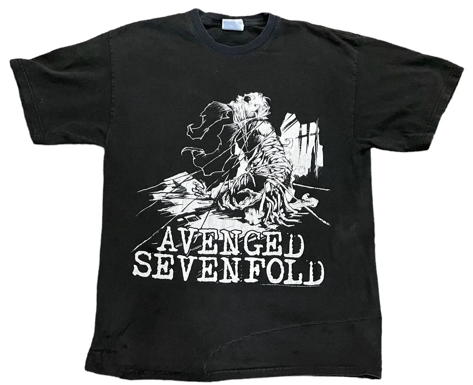 Vintage Avenged Sevenfold Band T Shirt Adult Medium 2005 Black Read Description