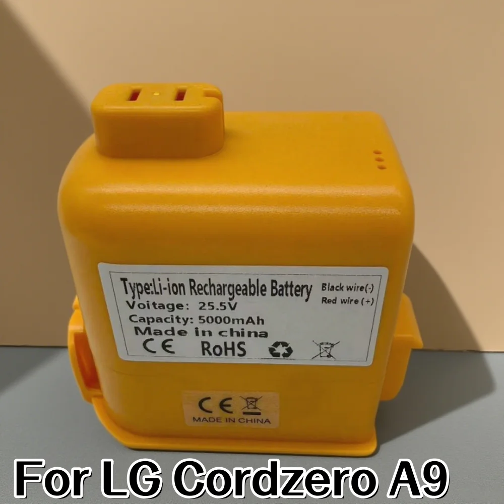 

25.55V 5000mAh Replacement Battery for LG CordZero A9/A9K-Core/A9MAX, High Capacity Li-ion Compatible with A9S/P9/A9T-Ultra