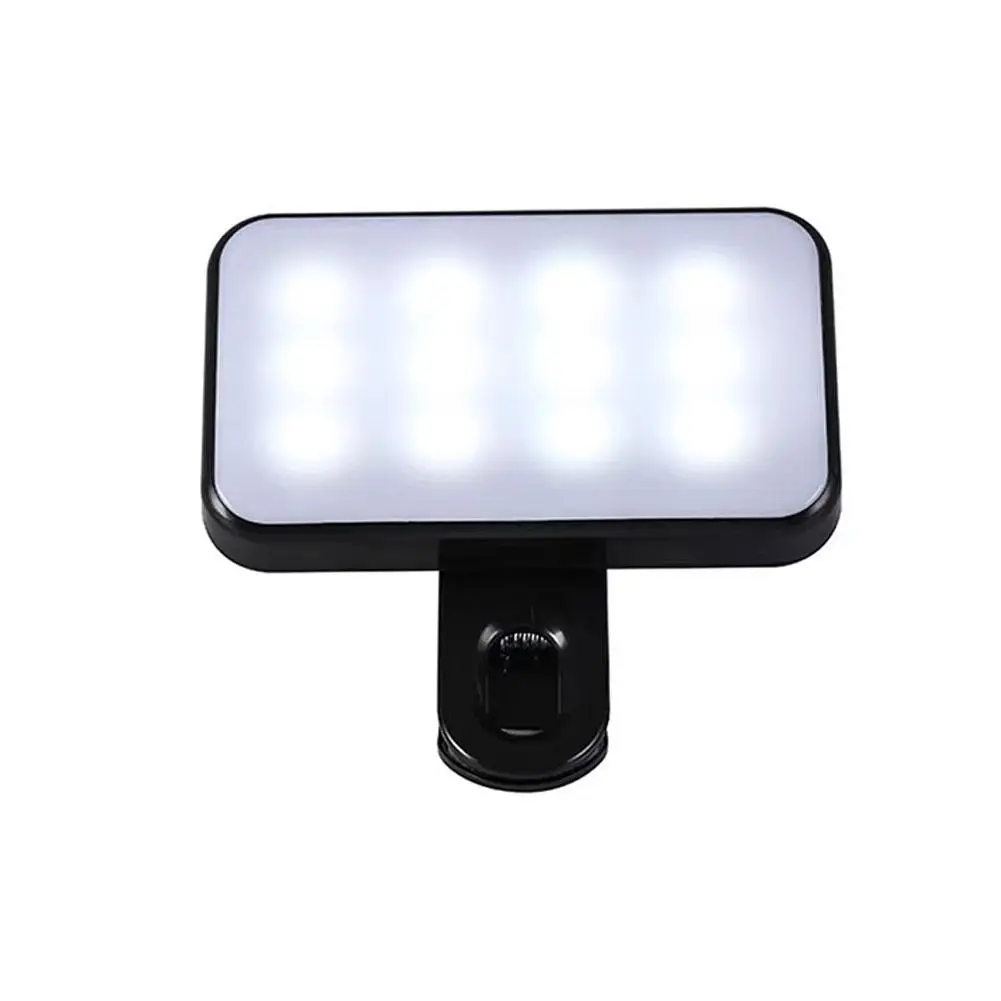 Mini Selfie Fill Light Rechargeable 3 Modes Adjustable Brightness Clip On LED Light For Mobile Phone Computer Vlog Live