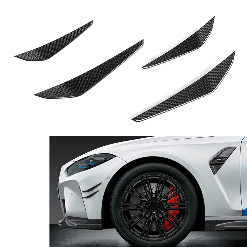 MP Style Dry Carbon fiber 4 PCS For BMW M3 G80 4-Door/ M4 G82 G83 2-Door 2021+ G80 G82 G83 M3 M4 Bumper Front side canards