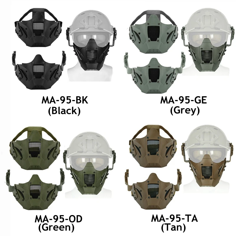 Airsoft Skull Mask Half Face Tactical Masks for Halloween Paintball CS Survival Game Shooting Cosplay Party Movie