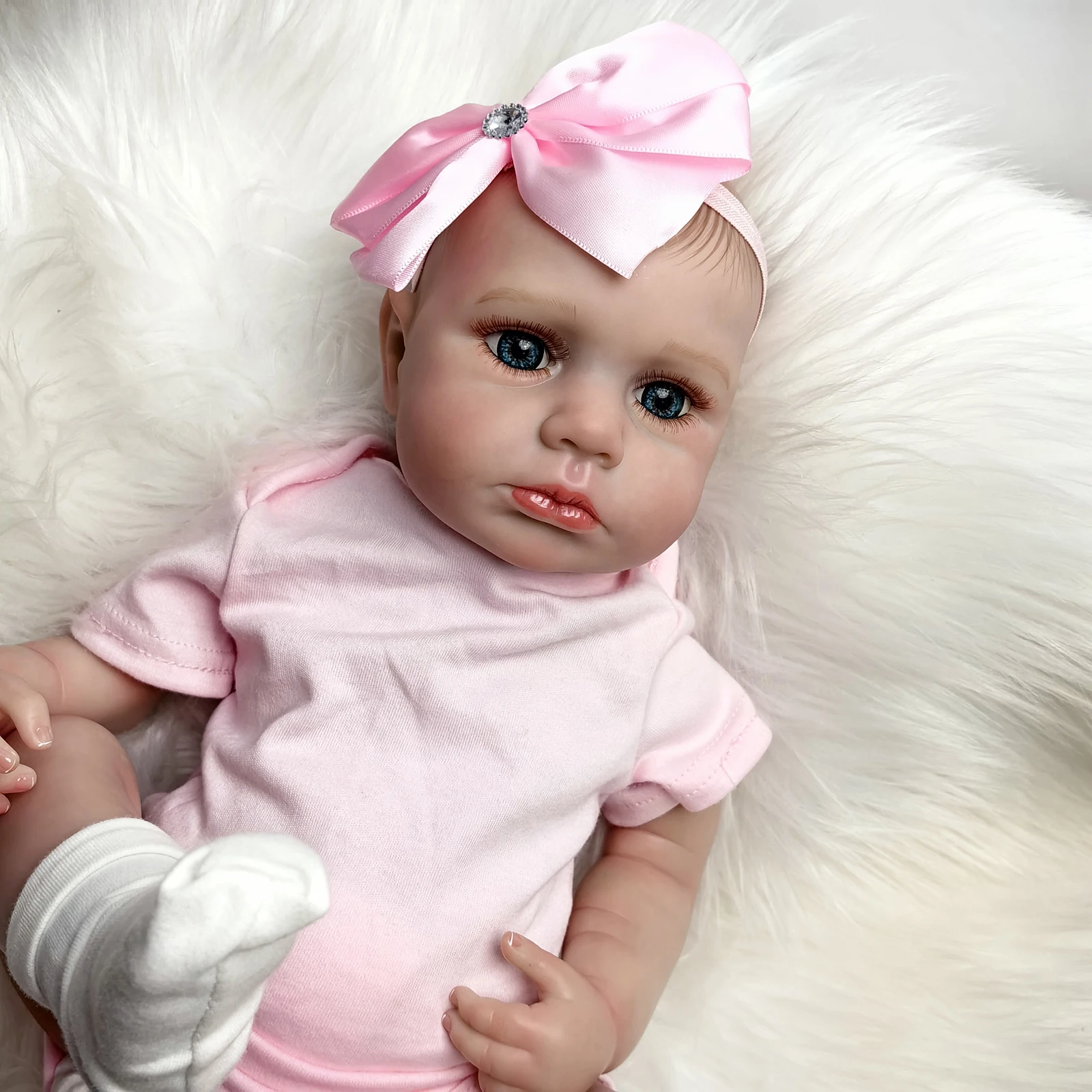 

Lifelike Bebe Reborn Girl Doll Full Silicone Vinyl Realistic 48 cm Newborn Dolls Child Playmates Christmas Gifts