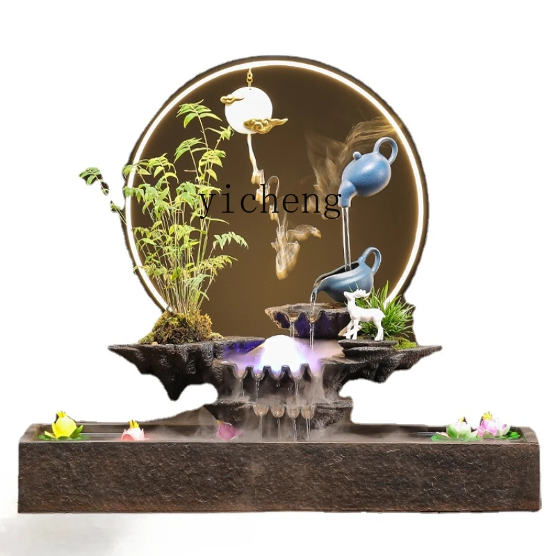 Tqh Creative Make a Fortune as Endless as Flowing Water Hanging Pot Fish Globe Decoration Circulating Water Decoration