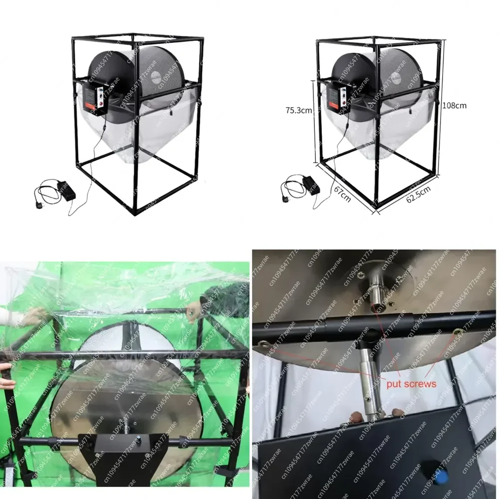 Automatic Rotary Bud Tumbler Trimmer Electric Hydroponic Bud Leaf Trimming Tumbler for Herbs Flowers Post-Harvest Processing