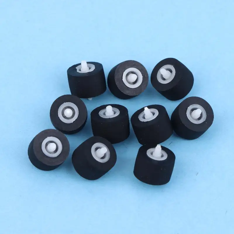 10Pcs 10x6x1.5x10mm  Radio Movement Pinch Roller Wheel With Shaft For Tape Recorder Cassette Player Audio Accessories