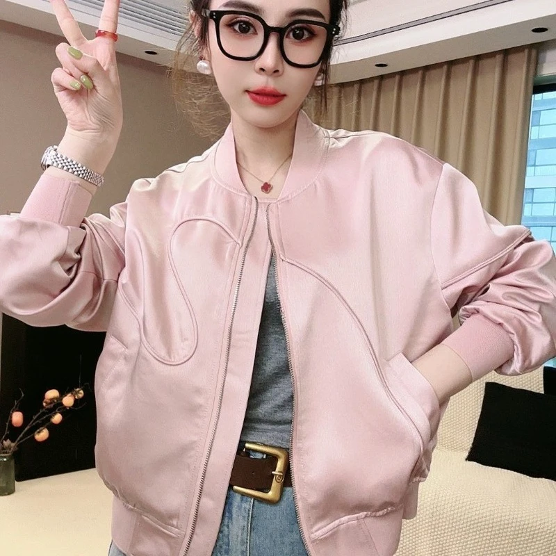 

This Short Zipper Short Jacket New Korean Style Fashion and Slimming Top for Women Autumn Loose and Slimming with A Large Size