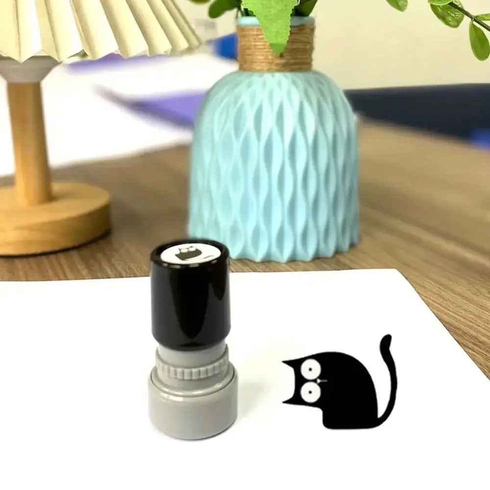 Cartoon-Set mit Auszeichnungsstempeln: Schwarze Katze – Ermutigungsstempel für Schüler, niedliche Katzenstempel für Kinder, langlebige Belohnungsstempel, Graffiti-Werkzeuge für Hausaufgaben