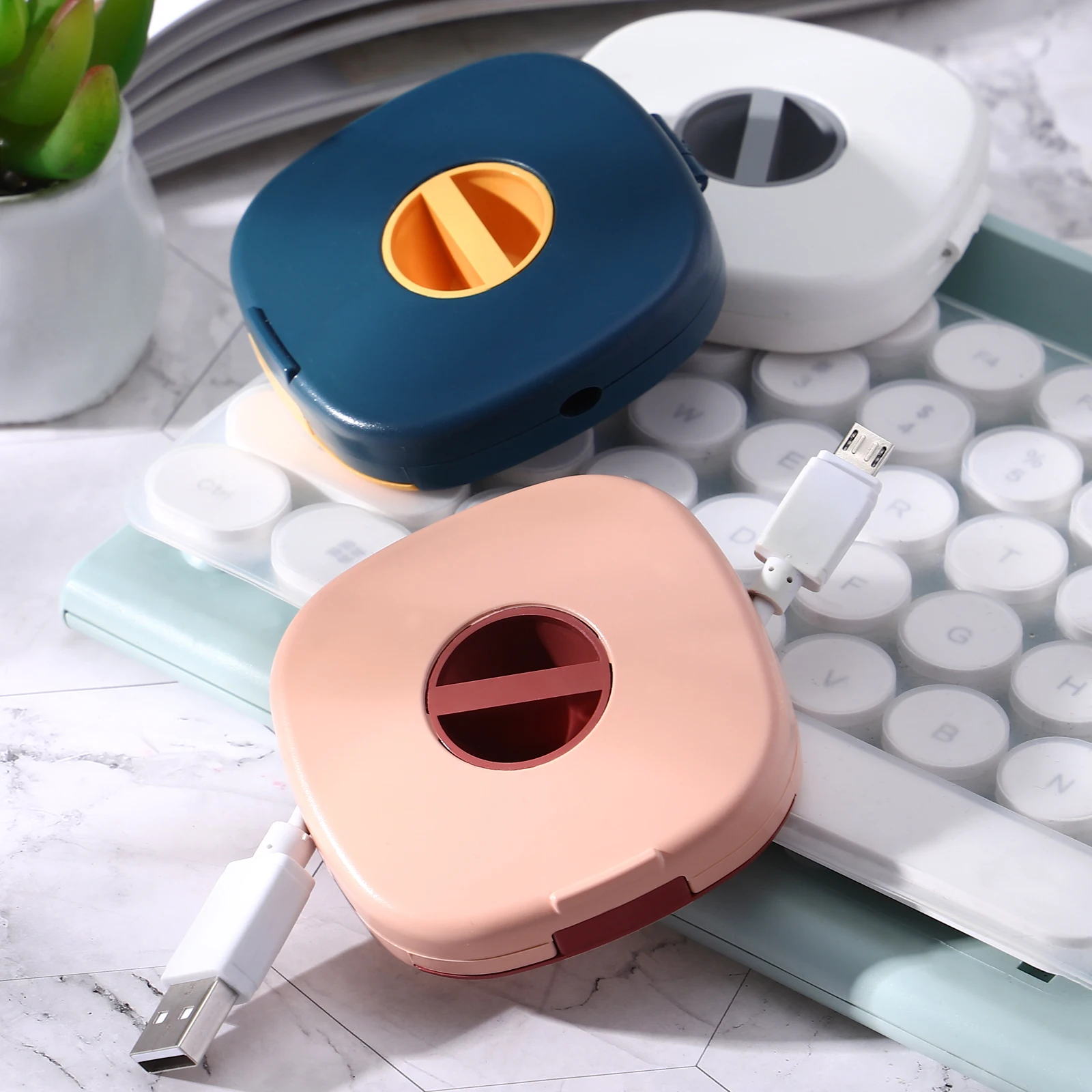 

3pcs Cable ganizer Rotatable for Earphone Cords Charging Wire Wraps ABS Compact Durable Phone Holder Stylish Easy Carry
