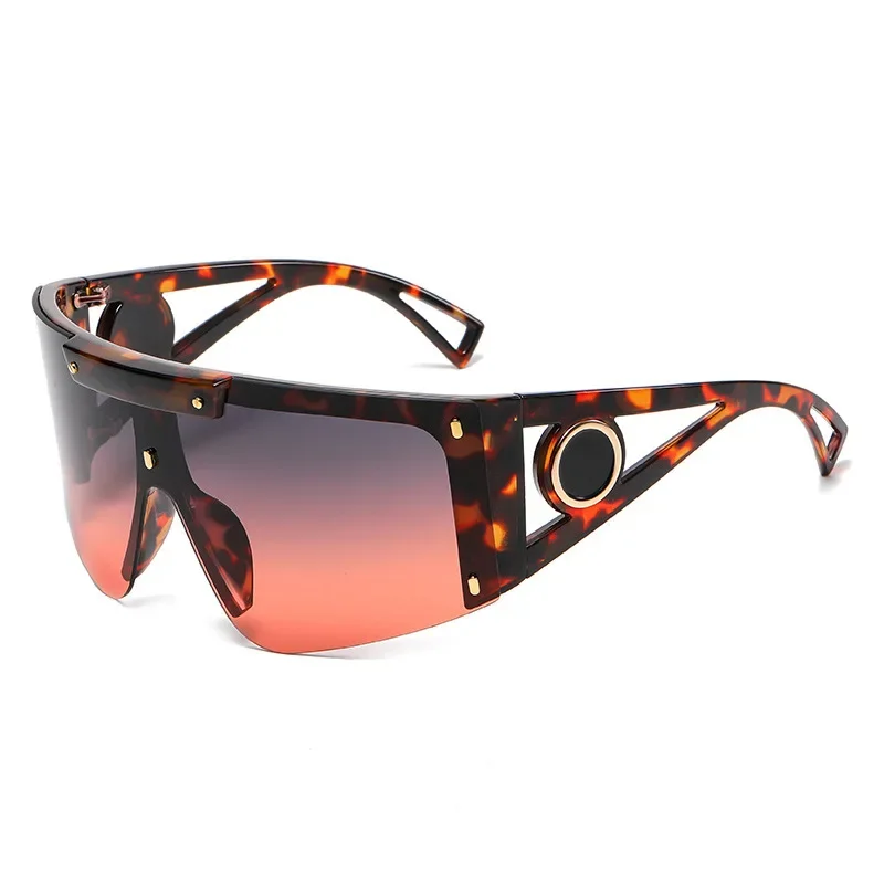 

Hollowed-out Large Frame Windproof Unisex Sunglasses Fashion with Instagram The Same Large Frame One-piece Riding Glasses