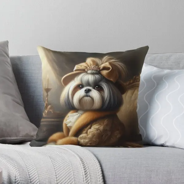 Pawsitively Posh Dapper Shih Tzu Portra  Printing Throw Pillow Cover Comfort Fashion Fashion Pillows not include One Side