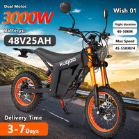 Ready to Ship Kugoo Wish 01 60km/h Mountain E Bike Aluminum Alloy Enduro Hybrid Dirt Bike 12 Inch Off-road Motorcycles