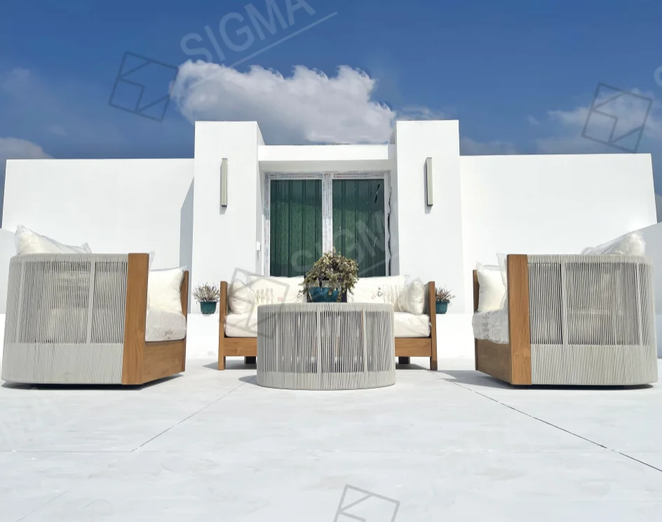 Outdoor Furniture Set Garden Sofa Set Teak Wood Lounge Chair Luxury Dining Table Chaise Sofa Queen Bed Frame