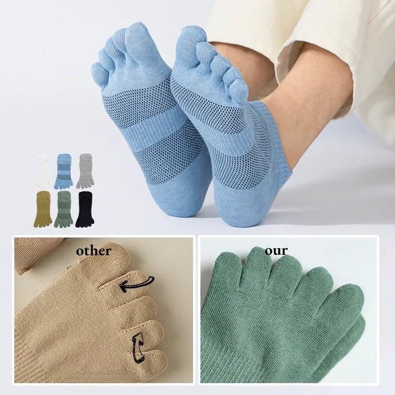 

1/6 пар модных носков для мужчин на весну/осень, новый стиль, однотонные, простые и универсальные, из чистого хлопка, с раздельными пальцами