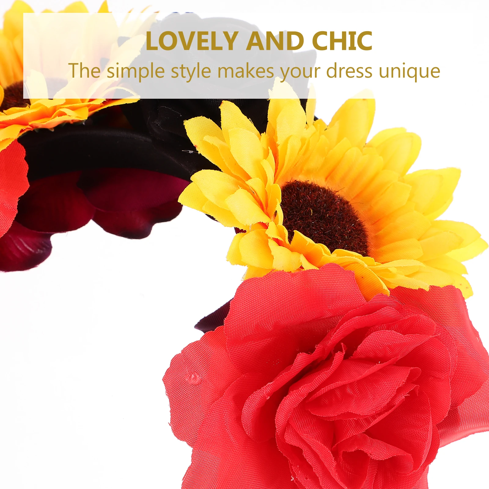 

Artificial Flower Hair Accessories Halloween Rose Black Prom Mexican Headbands For Women Carnival Mexican Floral