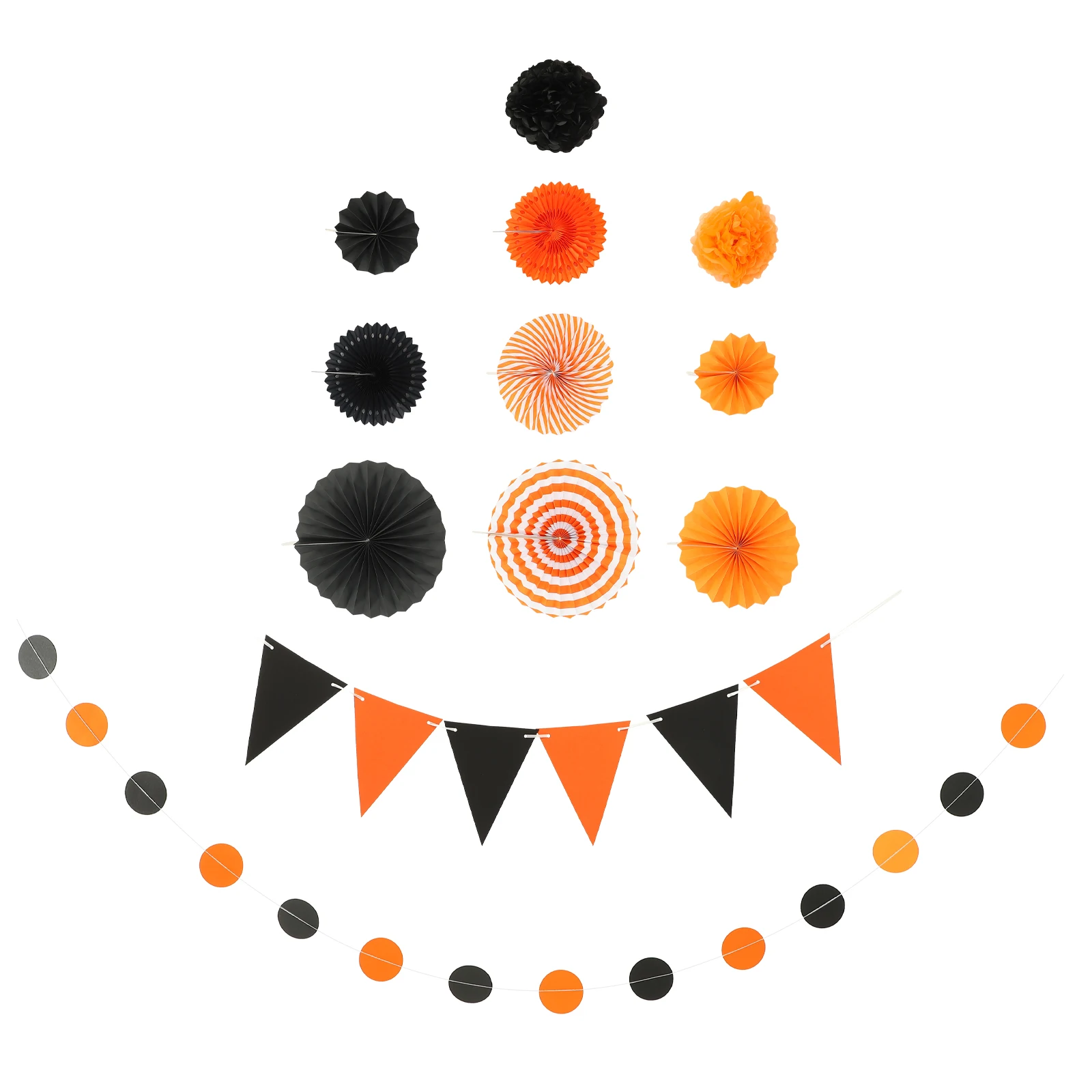 

1 set Paper Fan Decorations Halloween Banner Fans Hanging nament Festive Supplies Reusable Witch Themed