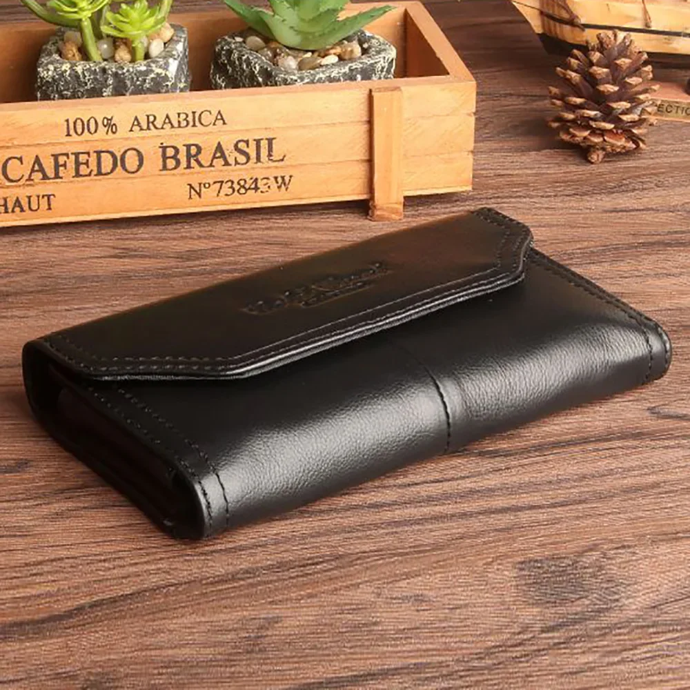 High Quality Men Genuine Leather Cell/Mobile Phone Case Cover Skin Belt Casual Hip Bum Real Cowhide Waist Pack Purse Fanny Bag