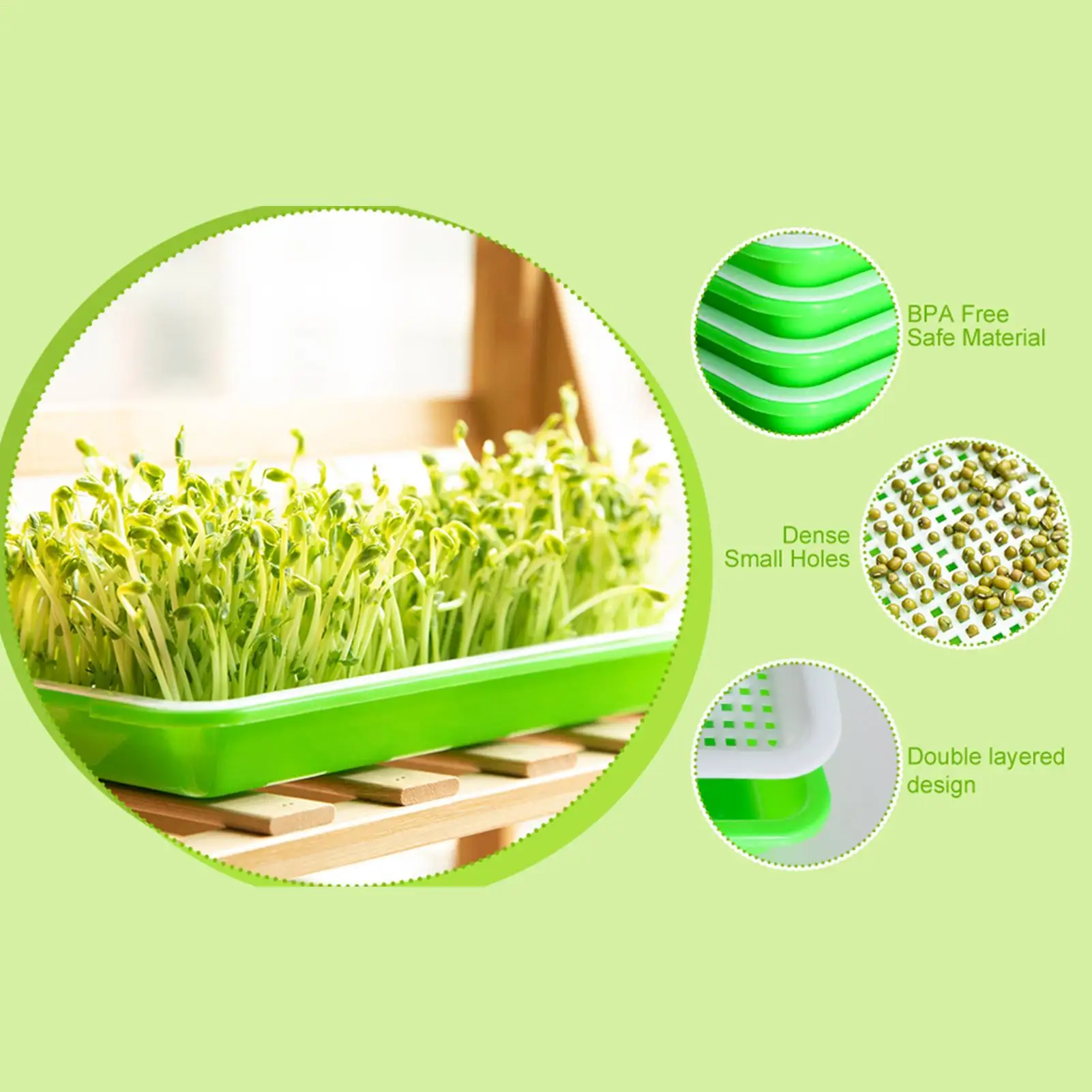 

Поддоны для проращивания ростков, 10 штук, с дренажными отверстиями, для выращивания рассады и цветов на кухне