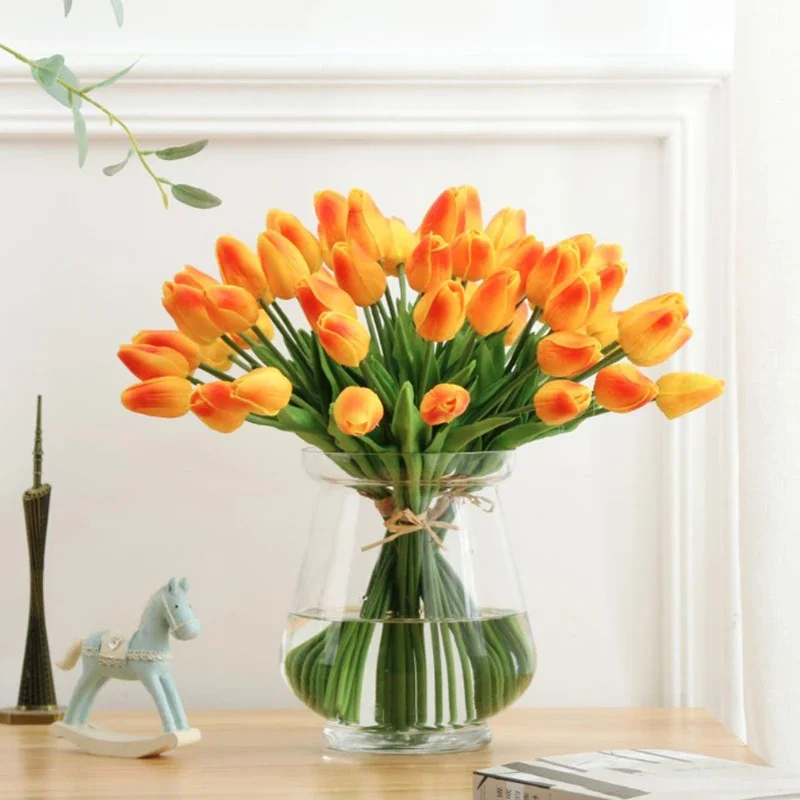 Ramos de tulipán simulados, flores artificiales falsas, decoración del hogar, decoración de boda, decoraciones duraderas y no marchitas, 1 ud.