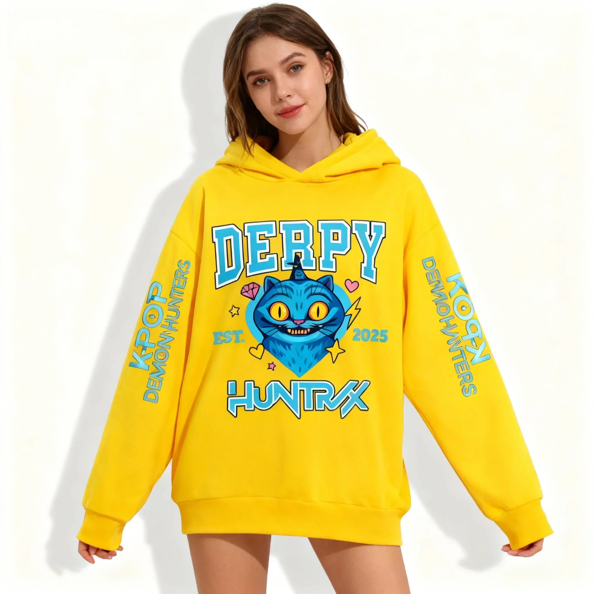 

Осенне-зимняя толстовка на молнии Sweet Cool Witch Hunting Team Tiger, корейская и американская уличная куртка большого размера для женщин и девочек