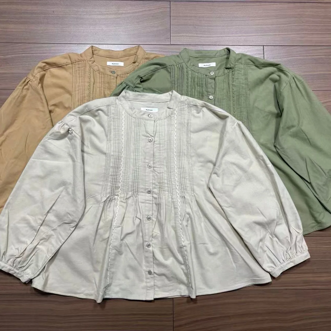 

Thickened Large Size Lace Accordion Pleat Women's Shirt Sweet Collar Pure Cotton Long Sleeve Breathable Winter New Arrival