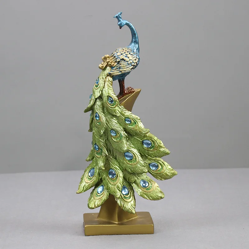European Peacock Vase Resin Ornaments Wine Cabinet Porch Ornaments Living Room Decoration Gift-giving Wedding Gift
